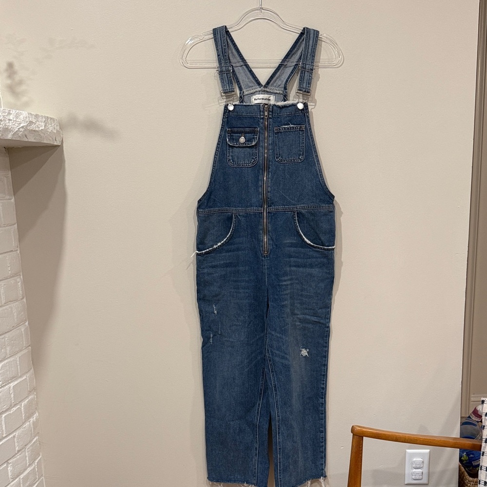 Reformation Blue Denim Overalls